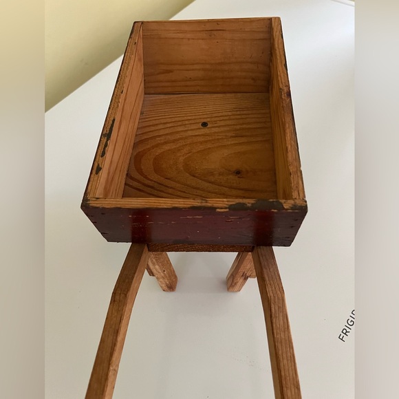 Vintage Rustic Decorative Handcrafted Wooden Wheelbarrow - Picture 6 of 7